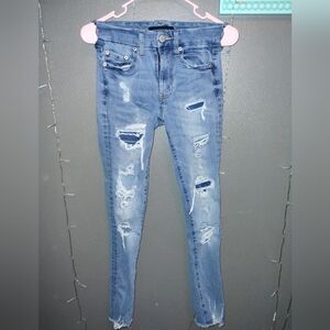 Aeropostale ripped skinny jeans size 0